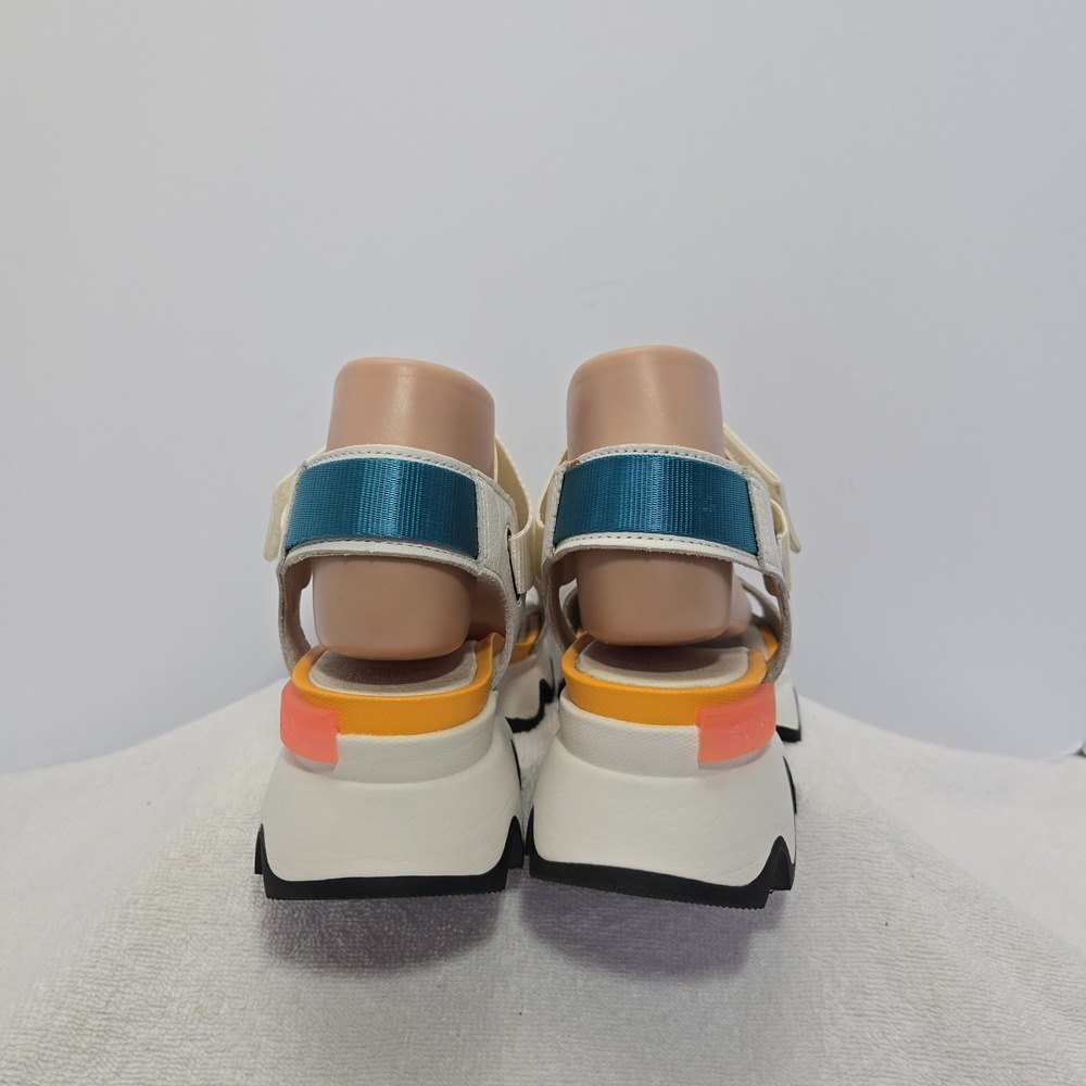Sorel Kinetic Impact Y Strap Sandals Sea Salt Womens Size 8.5 Platform Leather - Picture 11 of 14